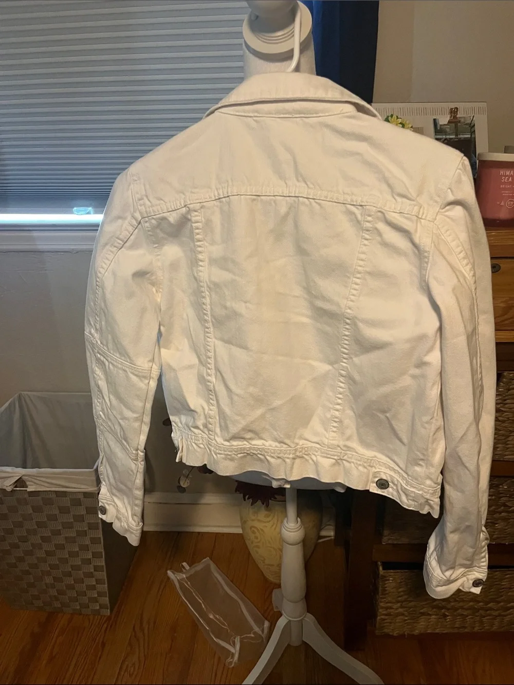 Free People White Denim Trucker Jacket - Picture 5 of 6